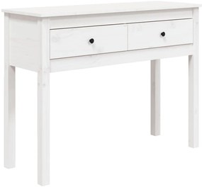 vidaXL Τραπέζι Κονσόλα Λευκό 100 x 35 x 75 εκ. από Μασίφ Ξύλο Πεύκου