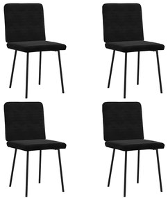 vidaXL Καρέκλες Τραπεζαρίας 4 τεμ. Μαύρες Βελούδινες