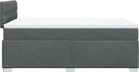 vidaXL Κρεβάτι Boxspring με Στρώμα Σκούρο Γκρι 120x190 εκ Υφασμάτινο