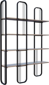 Βιβλιοθήκη Μαύρο SIERRA 124x26x182