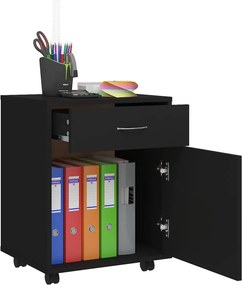 vidaXL Ντουλάπι Τροχήλατο Μαύρο 45 x 38 x 54 εκ. από Επεξ. Ξύλο