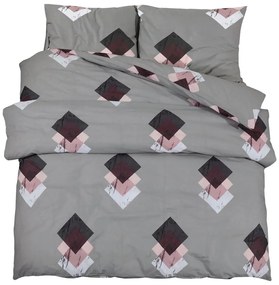 vidaXL Σετ Παπλωματοθήκης Γκρι 200x220 εκ. Βαμβακερό