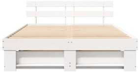 vidaXL Σκελετός Κρεβατιού Λευκό 140 x 200 cm Συμπαγές ξύλο πεύκου