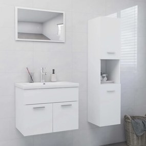 vidaXL Σετ Επίπλων Μπάνιου Λευκό από Επεξεργασμένο Ξύλο