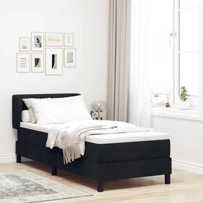 vidaXL Κρεβάτι box spring με στρώμα με στρώμα Μαύρο 80 x 200 cm ύφασμα
