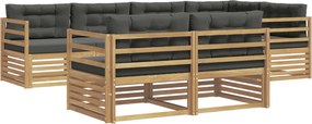 vidaXL Σειρά Καναπέ Εξωτερικού 7 pcs Άσπρο και Ανθρακί Πολυεστέρας