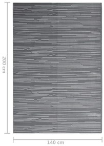 vidaXL Χαλί Εξωτερικού Χώρου Ανθρακί 140 x 200 εκ. από Πολυπροπυλένιο