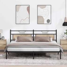 vidaXL Πλαίσιο Κρεβατιού Χωρ. Στρώμα Sonoma Δρυς 193x201 εκ. Επ. Ξύλο