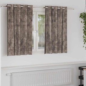 vidaXL Κουρτίνα με κουρτίνες 2 pcs Καπουτσίνο 140 x 140 cm Βελούδο