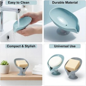 Επιτραπέζια Πλαστική Σαπουνοθήκη με Βεντούζα - Γκρι