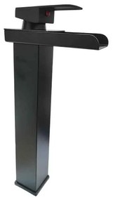 Sanitary Wares Μαύρη Μπαταρία Νιπτήρα με Ρουξούνι Καταρράκτη - Black Basin Faucet with Waterfall Spout