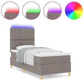 vidaXL Κρεβάτι με ελατήρια με στρώμα Taupe 100 x 200 cm ύφασμα