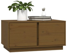 vidaXL Τραπεζάκι Σαλονιού Καφέ Μελί 80x50x40 εκ. Μασίφ Ξύλο Πεύκου