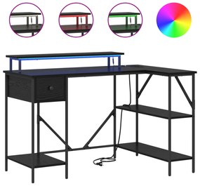 vidaXL Γραφείο Μαύρη δρυς 120 x 79 x 86.5 εκ. Επεξεργασμένο ξύλο