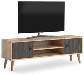 Έπιπλο τηλεόρασης Parma Megapap από μελαμίνη industrial grey - oak 120x30x40εκ. GP022-0071,2-GP022-0071,2-Καφέ GP022-0071,2