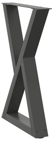 vidaXL Πόδια Τραπεζαρίας 2 τεμ. Ανθρακί 60x(72-73,3) εκ. Ατσάλι