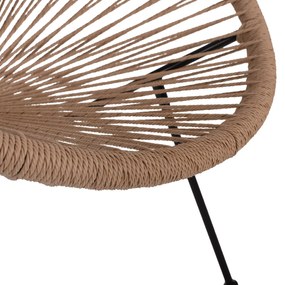 ΠΟΛΥΘΡΟΝΑ ACAPULCO Τ. ΦΩΛΙΑ ΜΕΤΑΛΛΟ ΜΑΥΡΟ ΜΕ TWISTED WICKER  70x73x79 εκ.