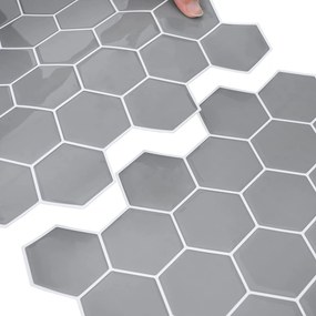 vidaXL Εξάγωνο Πλακάκι 20 τεμ. Γκρι 30 x 30 cm Πολυουρεθάνη και PET