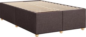 vidaXL Κρεβάτι Boxspring με Στρώμα Σκούρο Καφέ 120x200 εκ. Υφασμάτινο