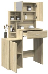 vidaXL Μπουντουάρ με Καθρέφτη με Ντουλάπια Sonoma Δρυς 80x35x132 εκ.