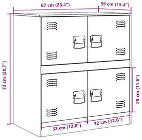 Ντουλάπι Ροζ 67 x 39 x 73 εκ. από Ατσάλι - Ροζ