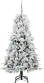 vidaXL Τεχνητό Χριστουγεννιάτικο Δέντρο με Άξονα με βάση Λευκό 150 cm