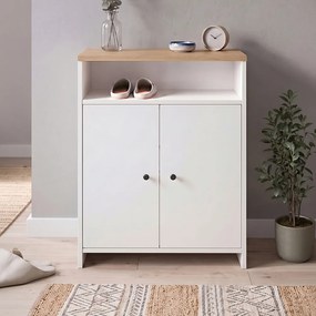 Παπουτσοθήκη - Ντουλάπι Efsun Megapap χρώμα λευκό - sapphire oak 62x35x86εκ.