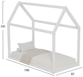 ΚΡΕΒΑΤΙ ΠΑΙΔΙΚΟ PEPE HM677.03 τ.MONTESSORI ΞΥΛΟ ΠΕΥΚΟ ΛΕΥΚΟ- 190x90εκ - 0509785 - HM677.03