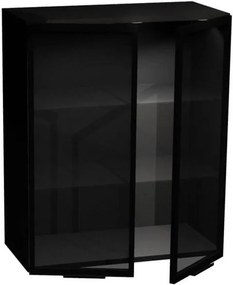 Κρεμαστό ντουλάπι βιτρίνα Italia WW8/72 2D-Μαύρο-Μαύρο περίγραμμα