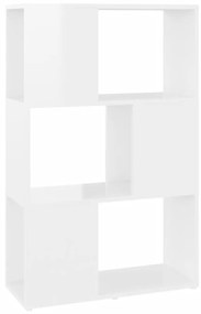 vidaXL Βιβλιοθήκη/Διαχωριστικό Γυαλιστ. Λευκό 60x24x94 εκ. Μοριοσανίδα