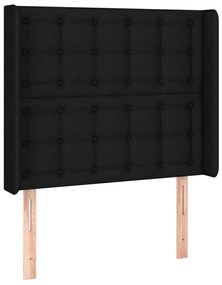 vidaXL Κρεβάτι Boxspring με Στρώμα &amp; LED Μαύρο 90x190 εκ. Υφασμάτινο