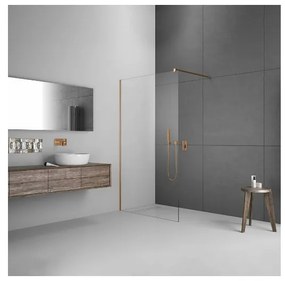 Devon Iwis Walk-in Inox 304 Διαχωριστικό Κρύσταλλο Ντουζιέρας Με Bronze Brushed Βραχίονα 80cm