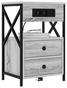 vidaXL Κομοδίνο 2 pcs Γκρι sonoma 40 x 31 x 60 εκ. Επεξεργασμένο ξύλο