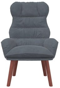 vidaXL Χαλαρωτική Πολυθρόνα Σκούρο γκρι 69 x 74 x 93 εκ. Βελούδο
