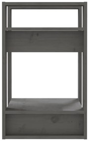 Βιβλιοθήκη/Διαχωριστικό Χώρου Γκρι 41x35x57 εκ. Μασίφ Πεύκο 813856