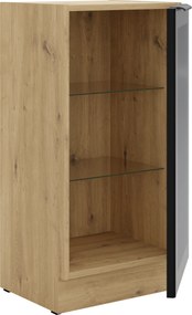Επιδαπέδια βιτρίνα Universal 40 DW 1F BB-Φυσικό – Μαύρο