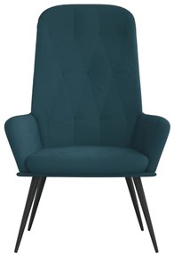 vidaXL Πολυθρόνα Relax Μπλε Βελούδινη