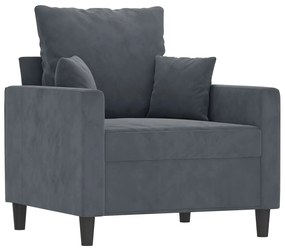 vidaXL Πολυθρόνα Σκούρο Γκρι 60 εκ. Βελούδινη