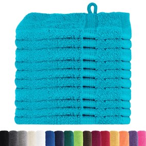 vidaXL Πετσέτες 10 pcs Τιρκουάζ 15 x 21 cm Βαμβάκι