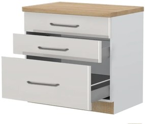 Επιδαπέδιο ντουλάπι Modena R-90-3MBOX-Λευκό - Γκρι ανοιχτό - 90.00Χ60.00Χ88.00cm