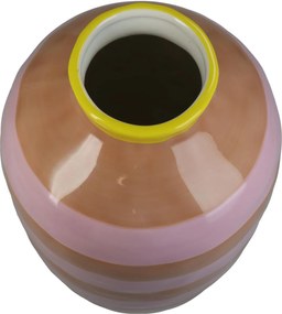 Βάζο ArteLibre Με Ρίγες Ροζ Δολομίτης 17.6x17.6x26.4cm