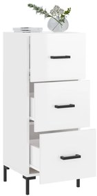 vidaXL Ντουλάπι Γυαλιστερό Λευκό 34,5x34x90 εκ. Επεξεργασμένο Ξύλο