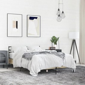 vidaXL Πλαίσιο Κρεβατιού Sonoma Δρυς 140x200 εκ. Επεξ. Ξύλο &amp; Μέταλλο
