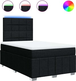 vidaXL Κρεβάτι Boxspring με Στρώμα Μαύρο 120x200 εκ. Υφασμάτινο