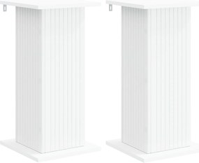 vidaXL Βάση φυτών 2 τμχ. Λευκό 30,5 x 30 x 60,5 εκ Επεξεργασμένο Ξύλο