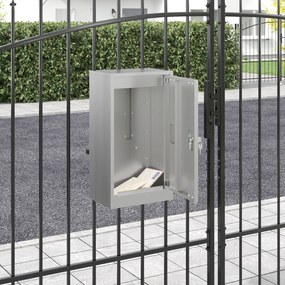 vidaXL γραμματοκιβώτιο Μαύρο 30 x 23 x 55 εκ. Γαλβανισμένος χάλυβας