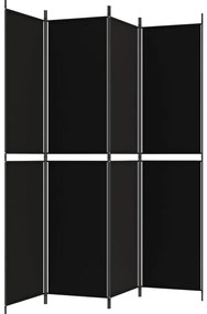 vidaXL Διαχωριστικό Δωματίου με 4 Πάνελ Μαύρο 200 x 220 εκ. Υφασμάτινο