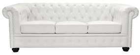 ΚΑΝΑΠΕΣ 3ΘΕΣΙΟΣ T.CHESTERFIELD HM3009.02 ΤΕΧΝΟΔΕΡΜΑ ΛΕΥΚΟ ΜΑΤ 208x90x73 εκ.