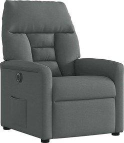 vidaXL Πολυθρόνα Ανακλινόμενη Ηλεκτρική Σκούρο Γκρι Υφασμάτινη