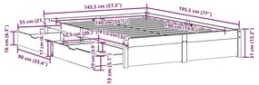 ΣΚΕΛΕΤΟΣ ΚΡΕΒ. ΧΩΡΙΣ ΣΤΡΩΜΑ ΛΕΥΚΟ 140X190 ΕΚ ΜΑΣΙΦ ΠΕΥΚΟ 3301655